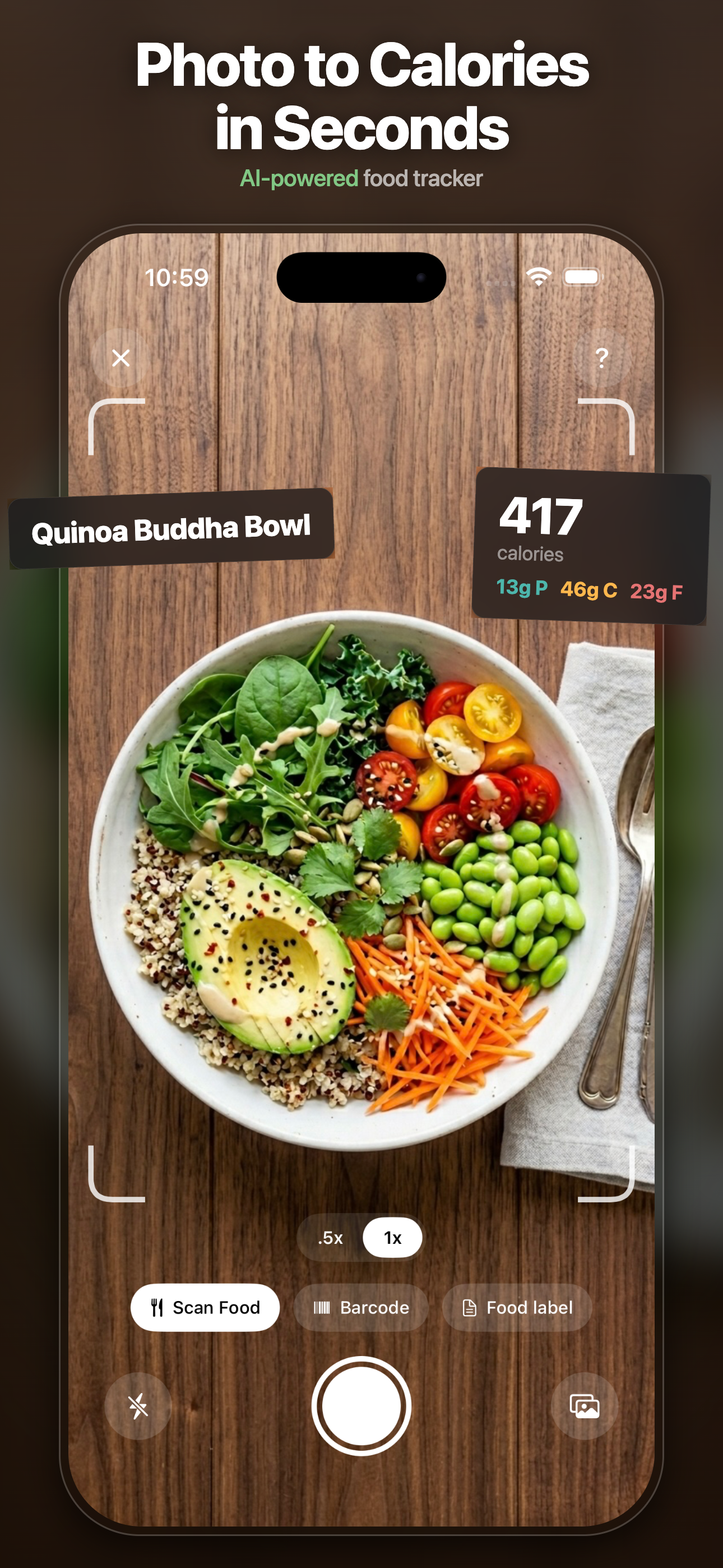 Photo to Calories in Seconds — AI-powered food tracker