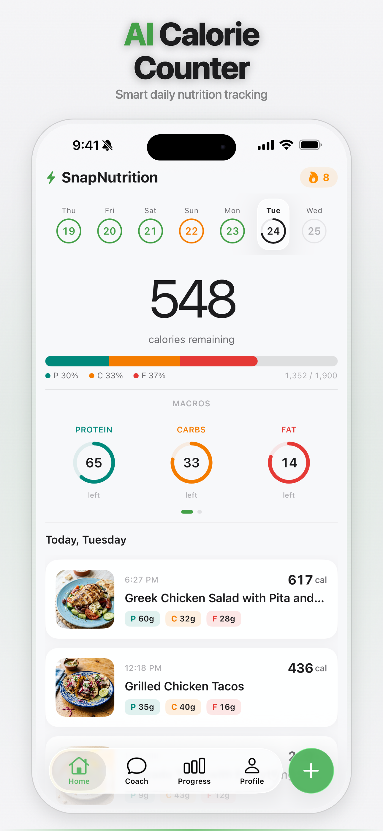 AI Calorie Counter — smart daily nutrition tracking